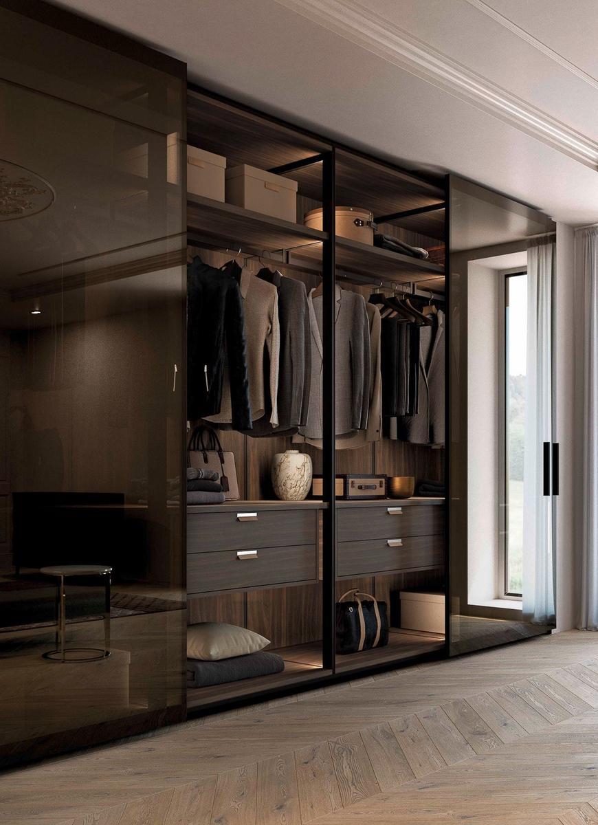 GLASS Glass and aluminium wardrobe GLASS Glass and aluminium wardrobe