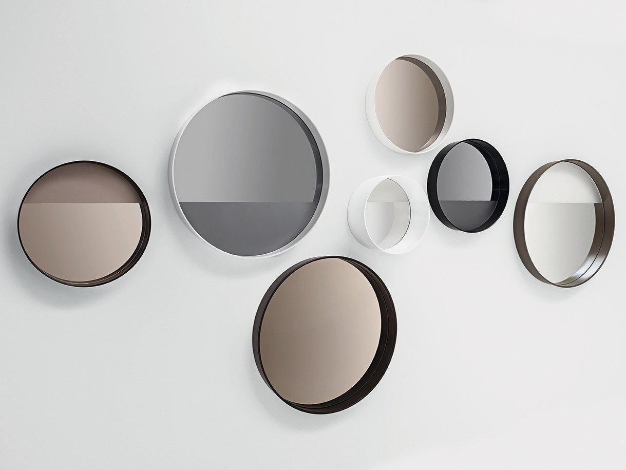 HORIZON LINEA Round wall-mounted framed mirror