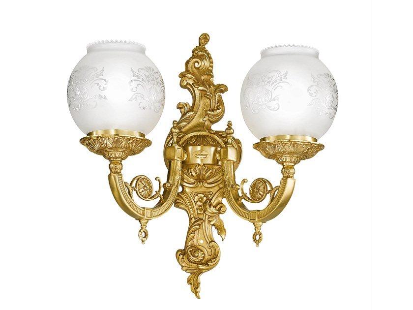 MARY 776/A2 Satin french gold wall light with glass