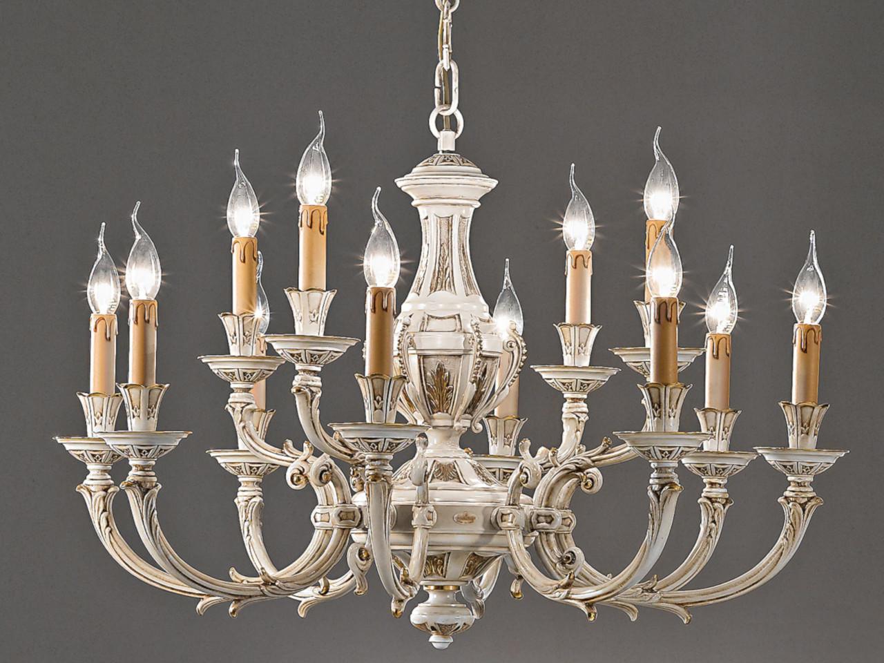 WINDSOR 888/8+4-091 Antique white and gold chandelier