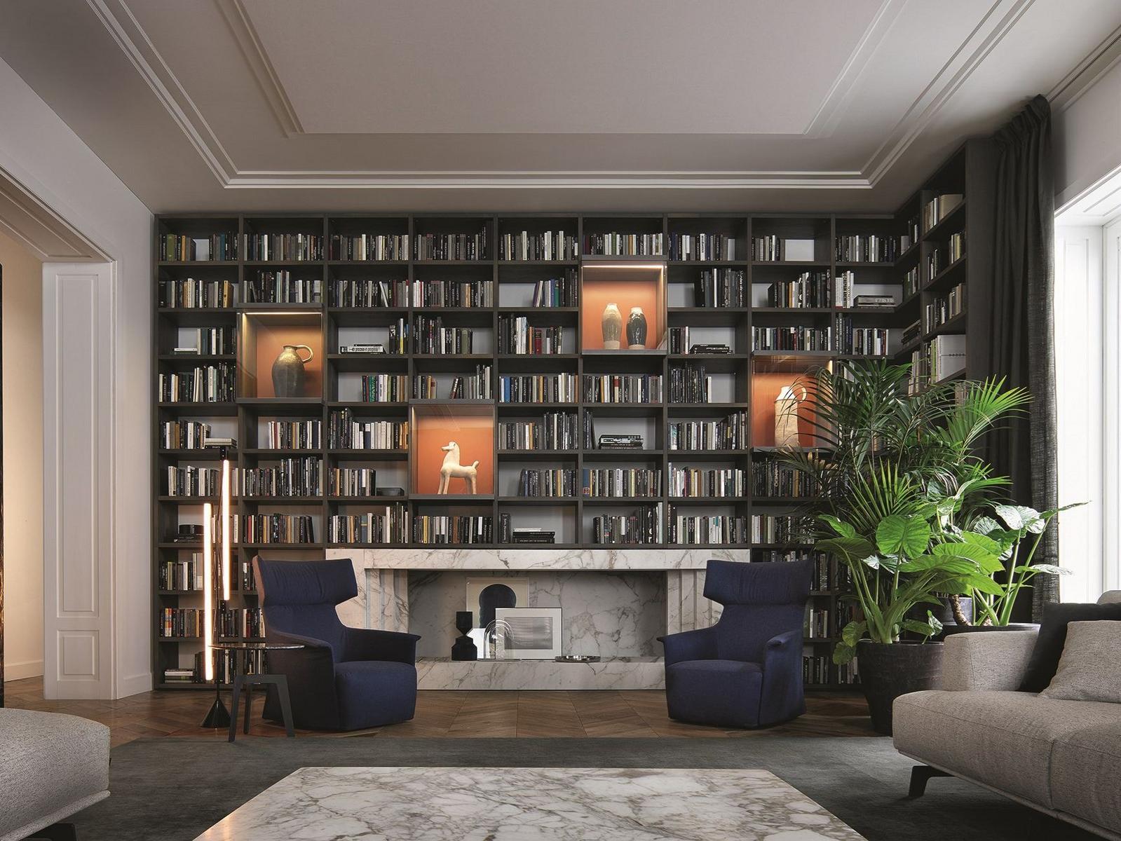 WALL SYSTEM Sectional wooden bookcase