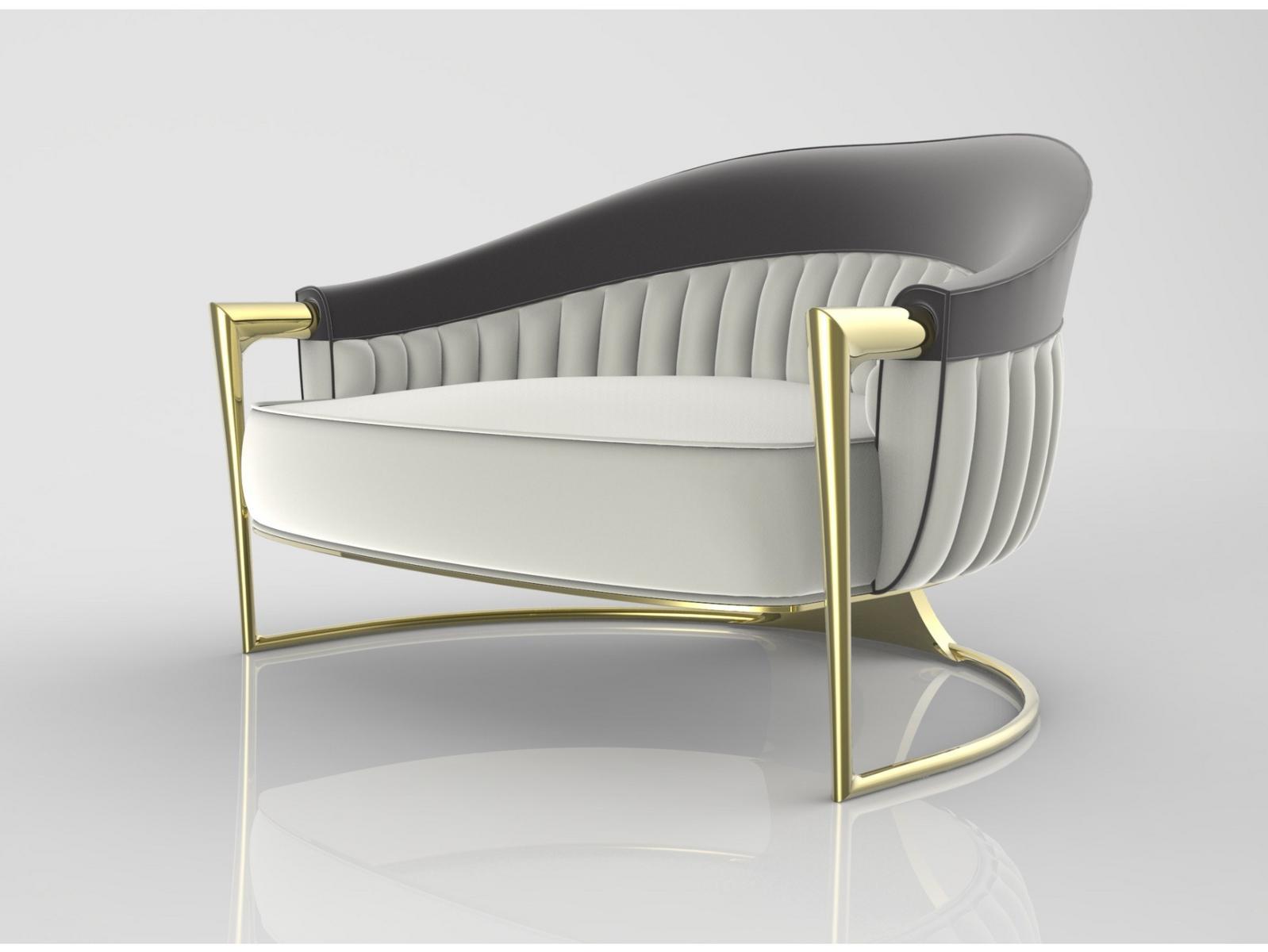 GRACE Upholstered fabric armchair with armrests