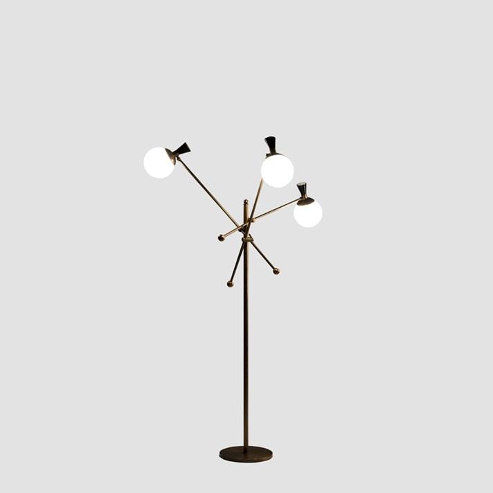IGLOO Brass and glass floor lamp