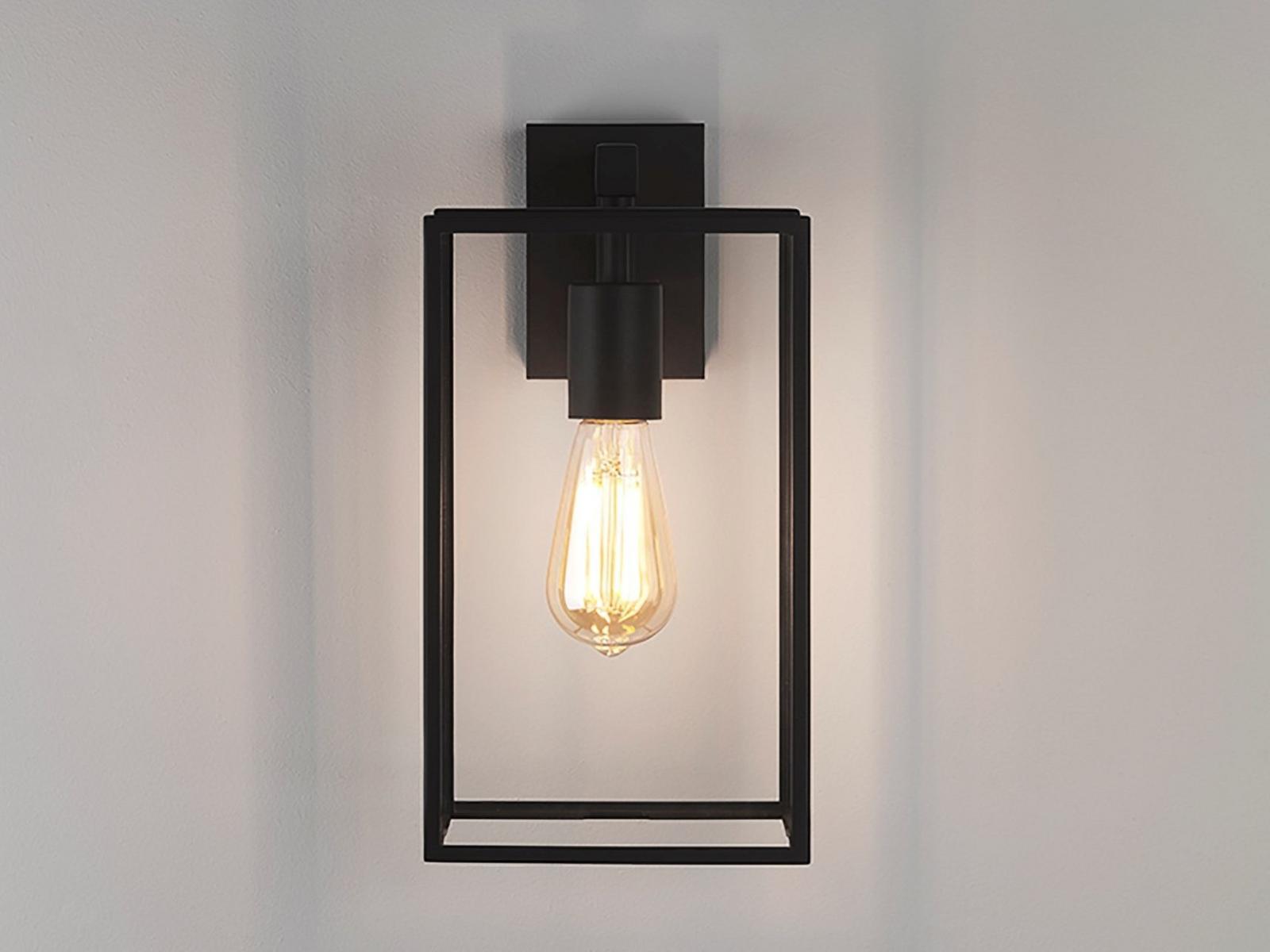 BOX Glass and steel Outdoor wall Lamp with dimmer