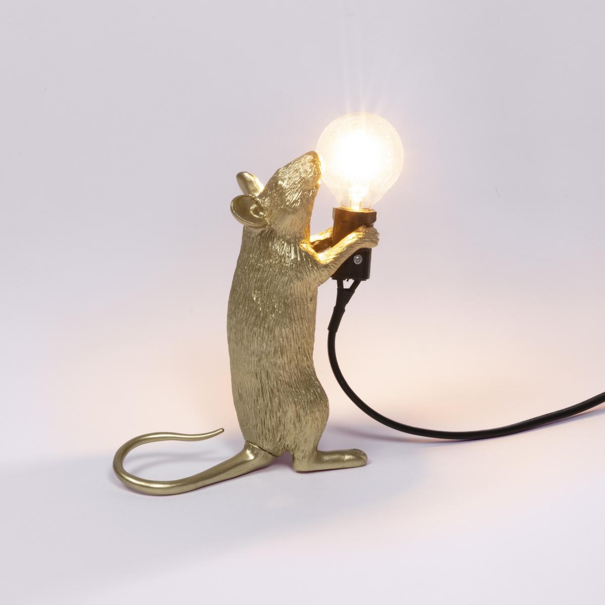 MOUSE LAMP GOLD - STEP LED resin table lamp