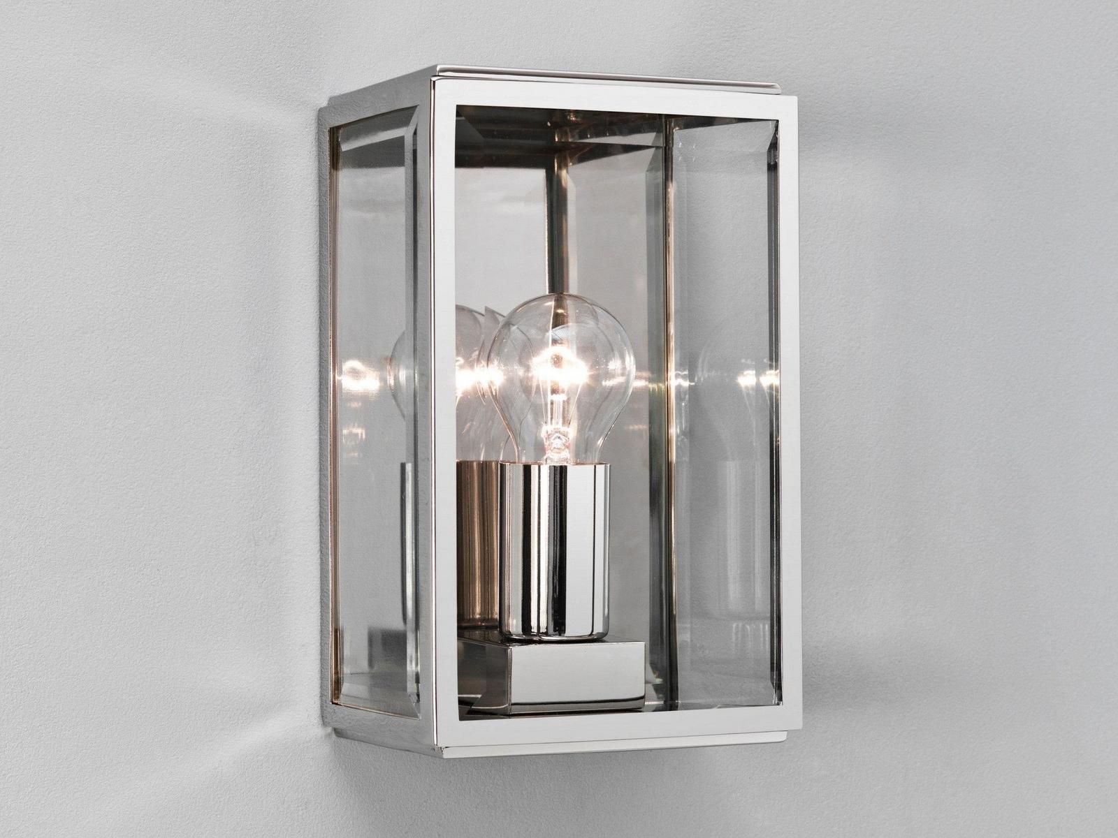 HOMEFIELD 160 Glass and steel outdoor wall lamp