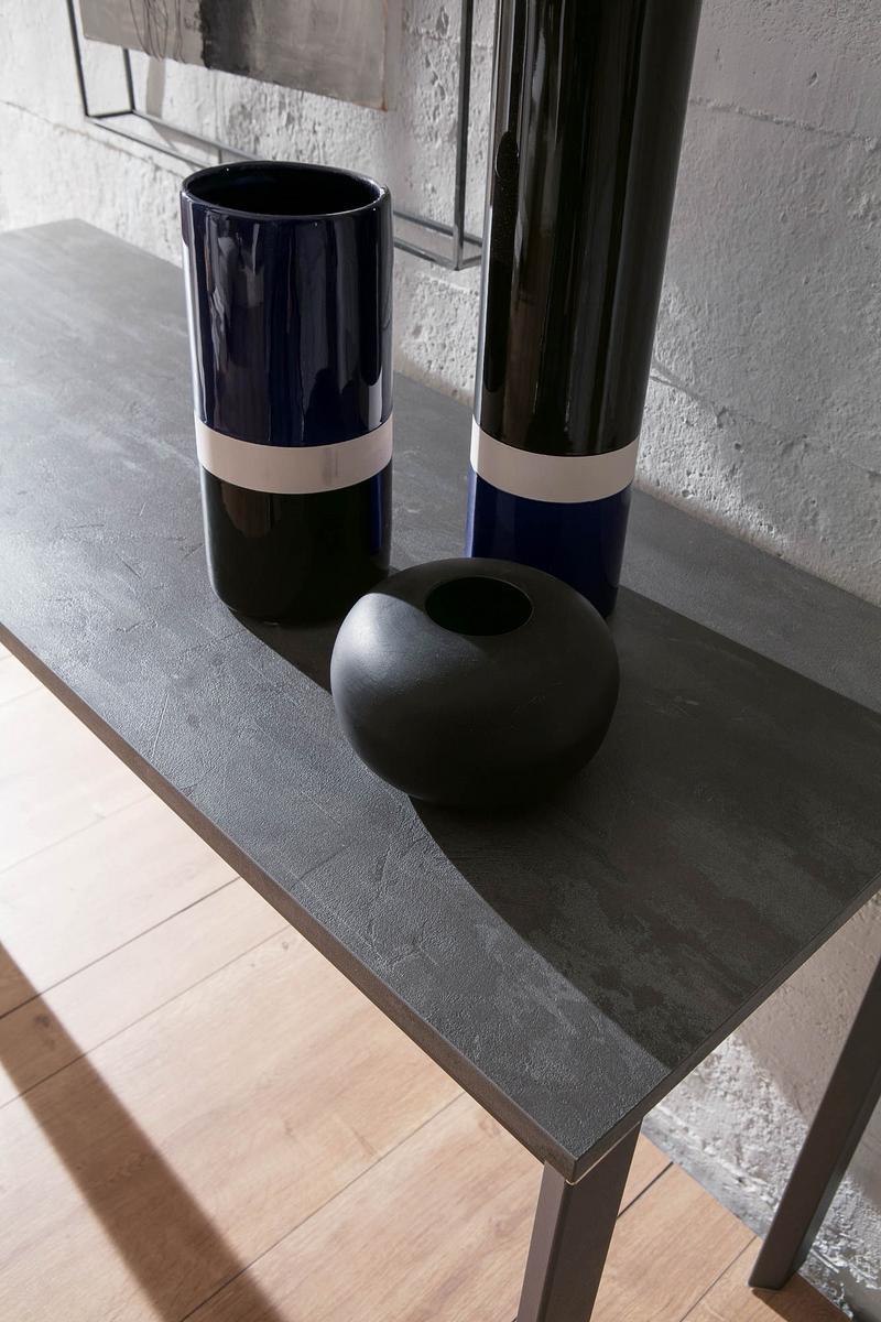 VOILÁ Extending rectangular aluminium and wood console table