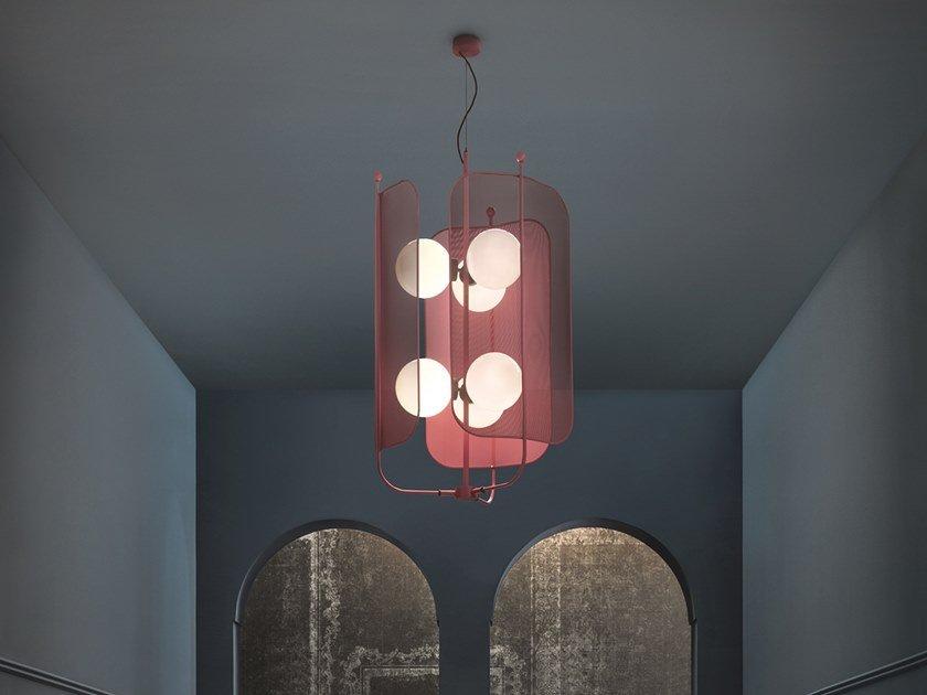 PAPILIO S3+3 Painted metal chandelier