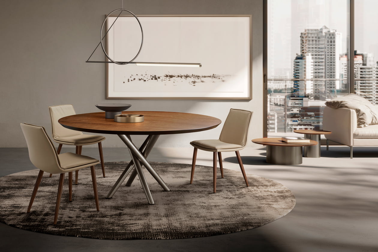 BALY WOOD Rectangular veneer table in a modern style