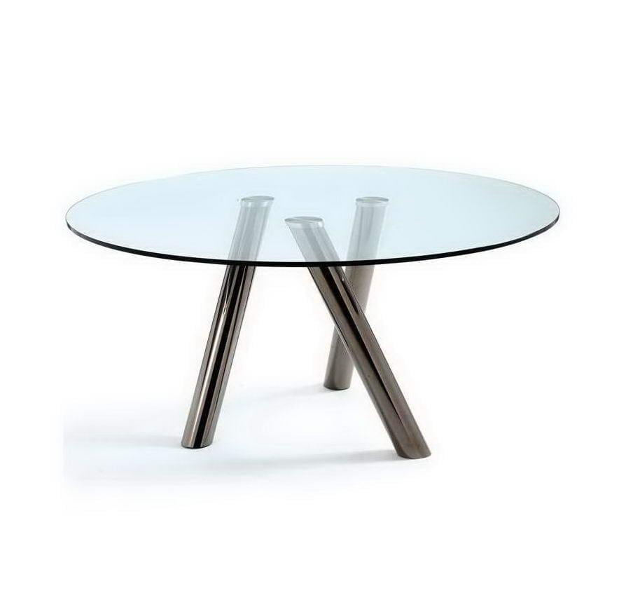 RAY Round tempered glass table