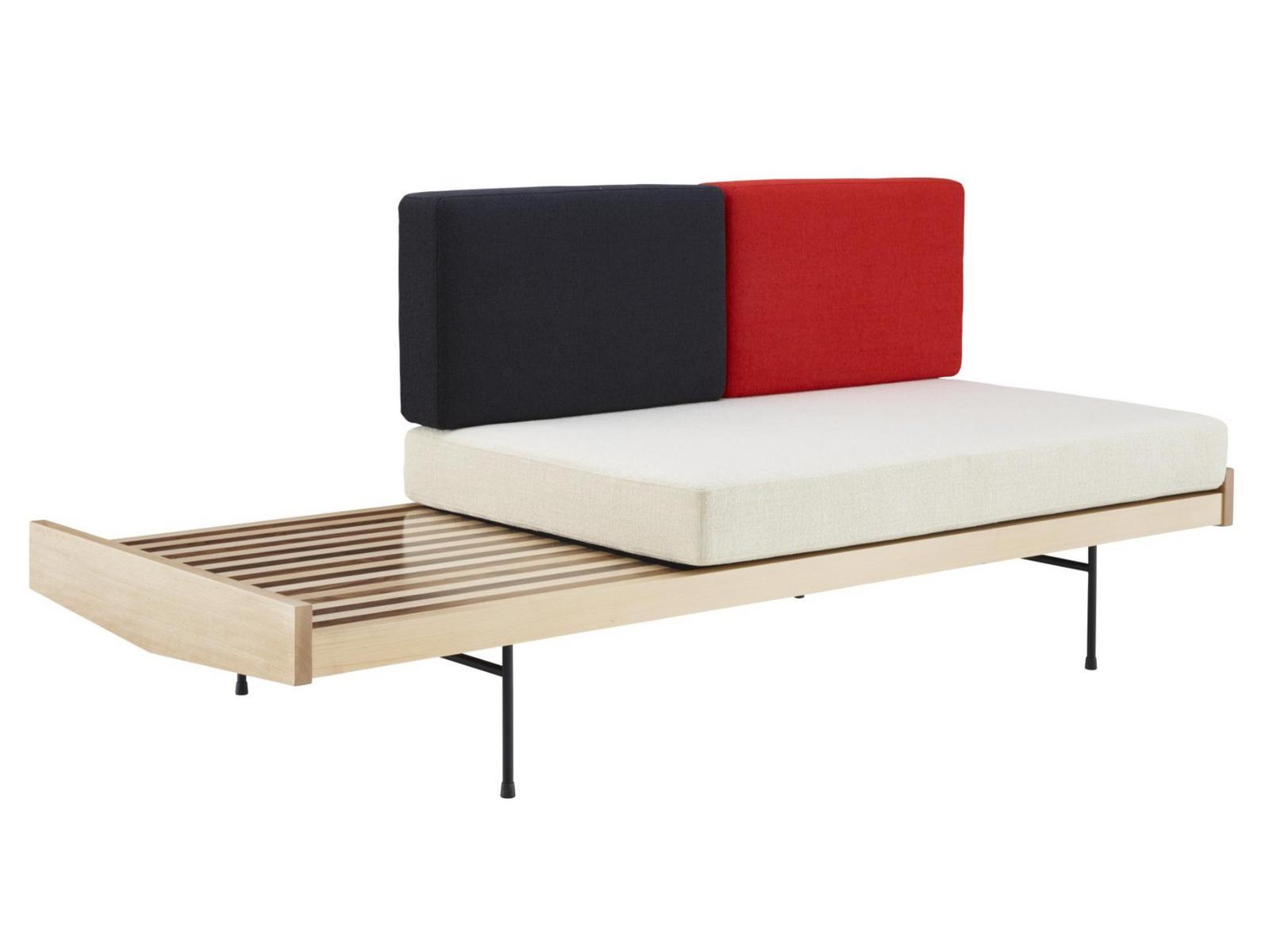DAYBED Upholstered fabric bench with back