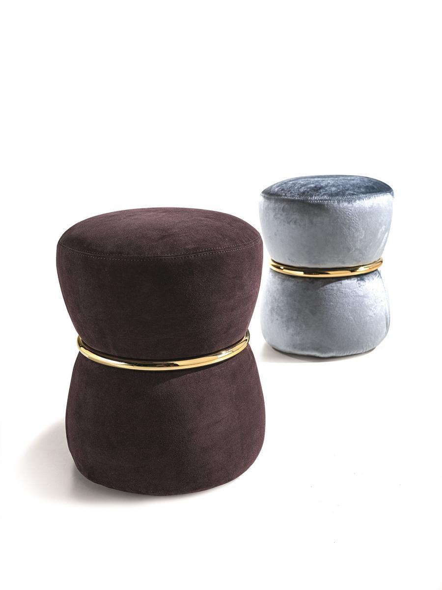 RIVER Round nabuk pouf