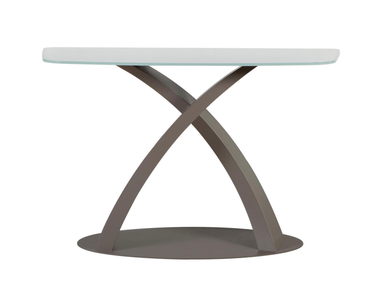 ELISEO Glass console and steel base