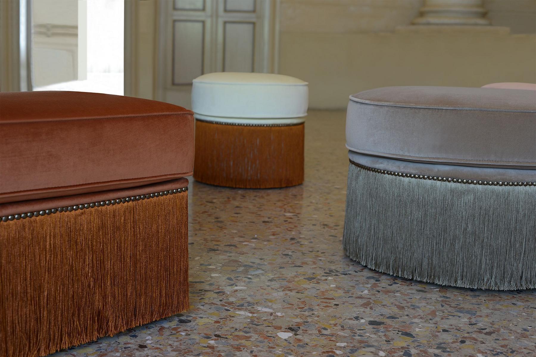 DIONE Upholstered rectangular fabric pouf