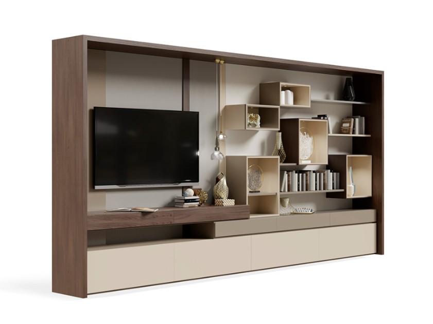 PR.855.1 Custom wooden TV wall system PR.855.1 Custom wooden TV wall system
