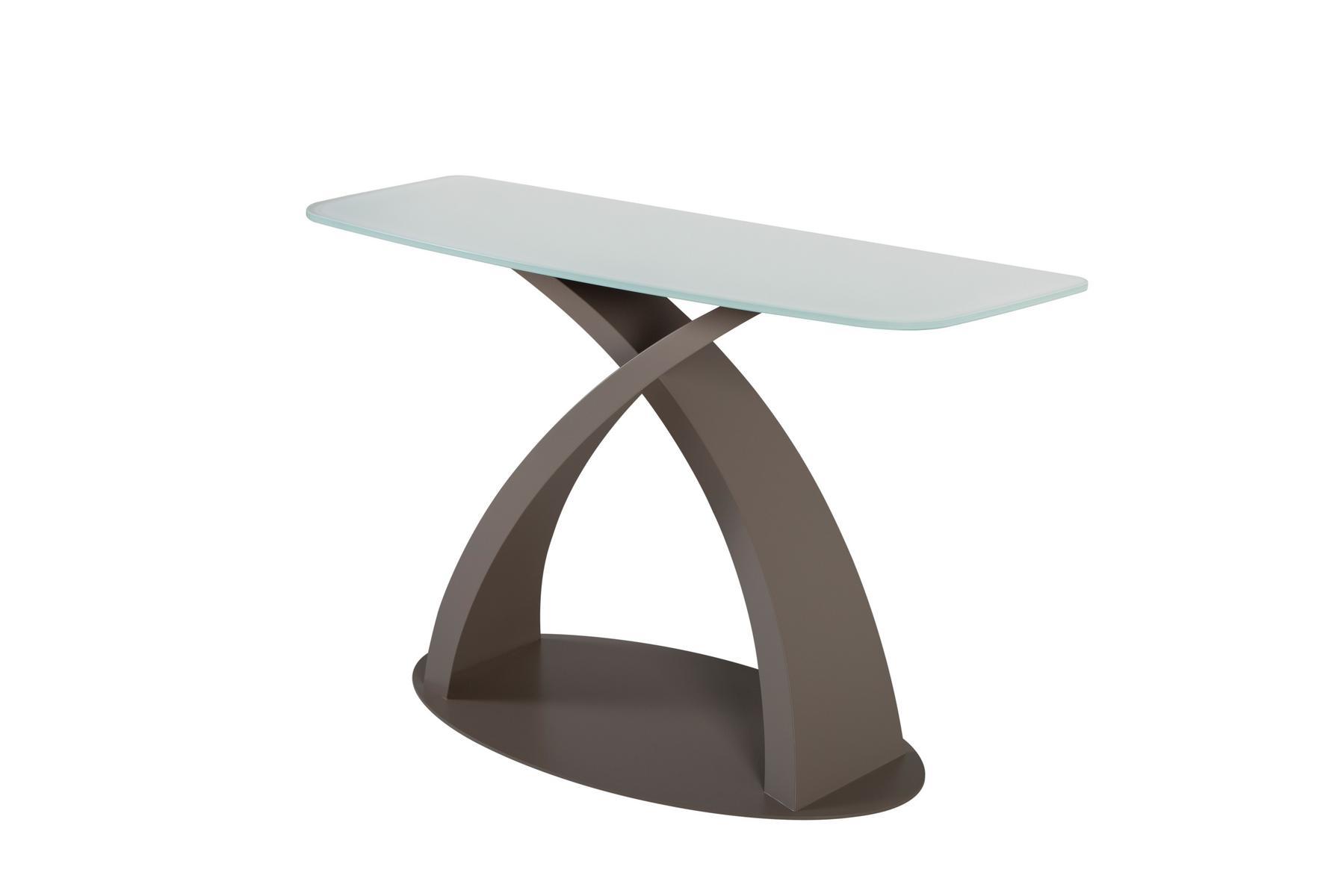 ELISEO Glass console and steel base