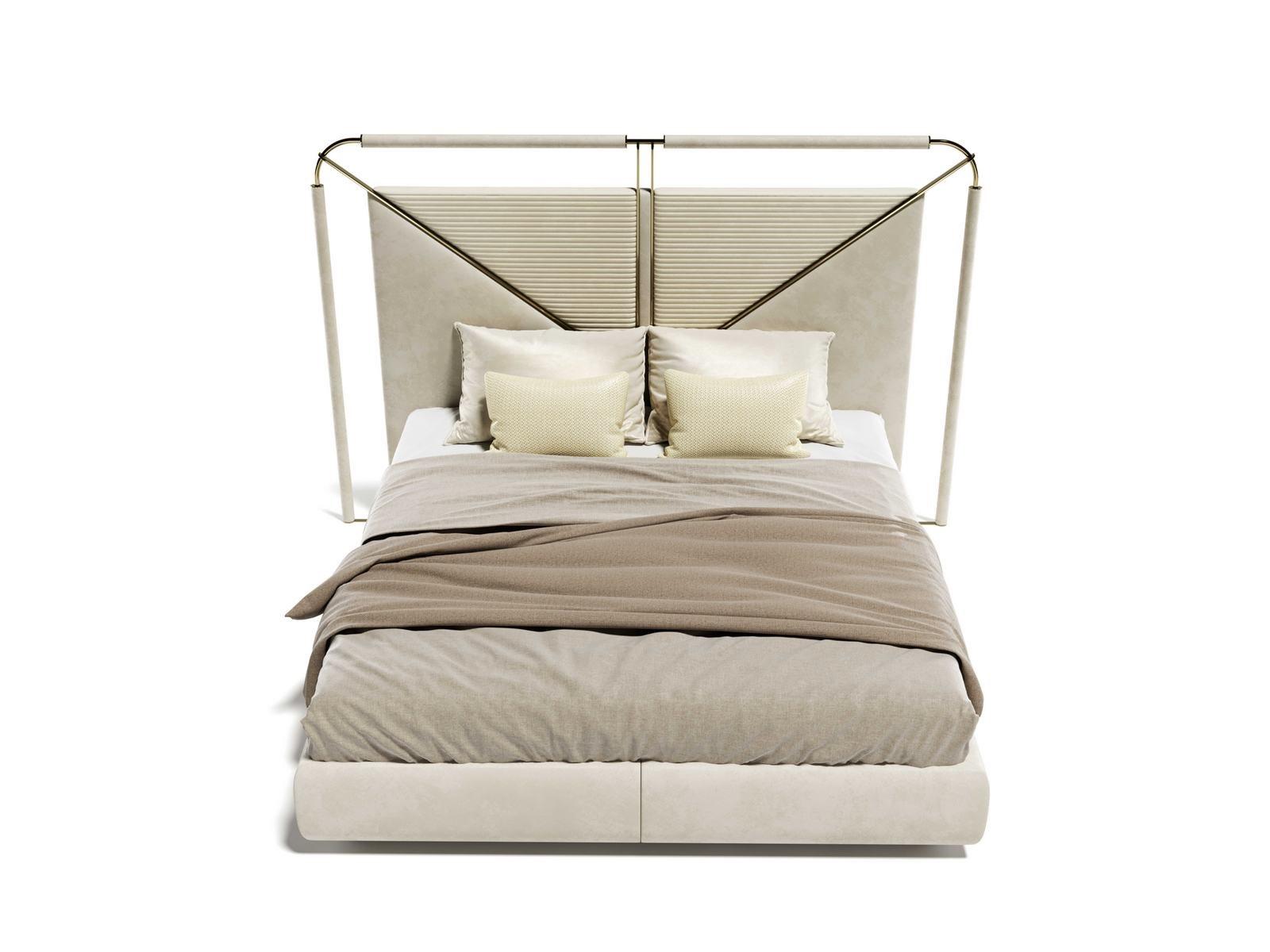 MORFEO Fabric bed with high headboard