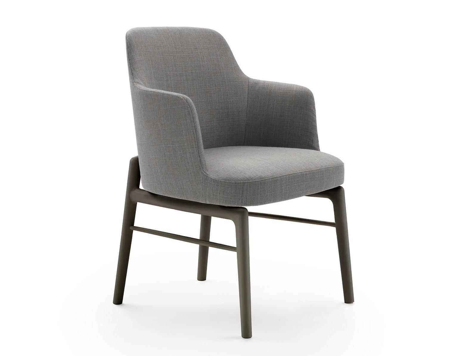 LEDA Upholstered fabric chair with armrests