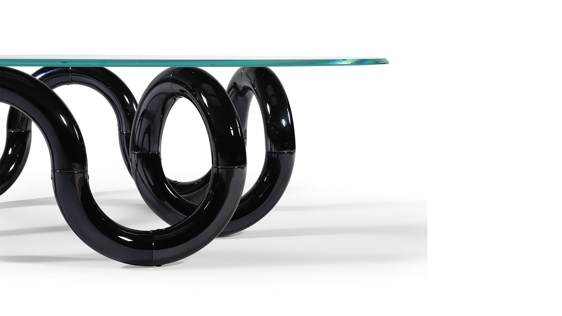 AENIGMA Round glass coffee table