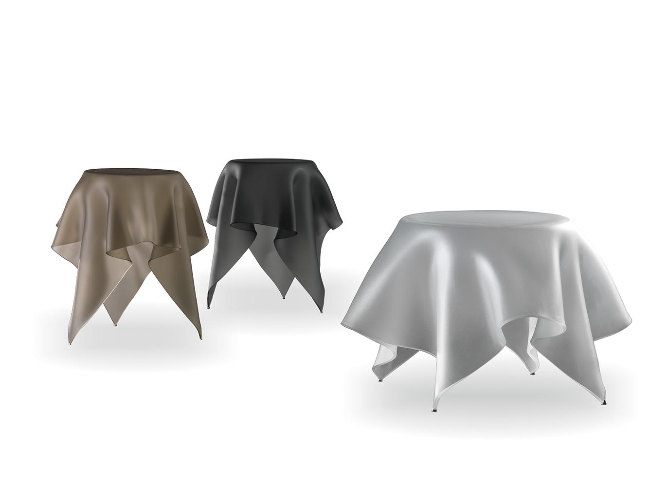 FOULARD Round glass coffee table