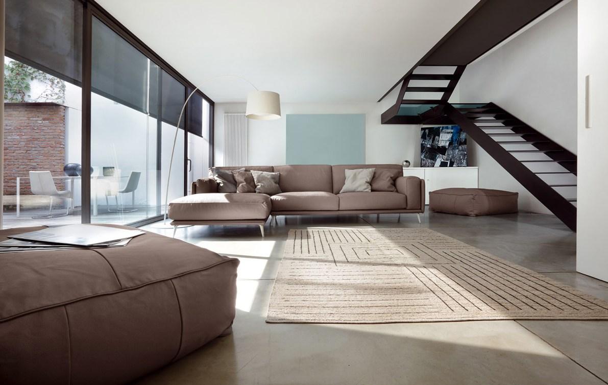 KRIS LEATHER Corner sectional leather sofa