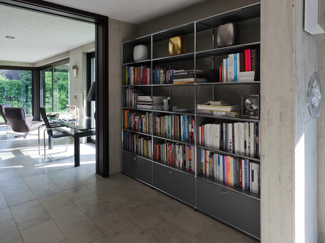 HALLER BOOKSHELVES Open sectional metal bookcase