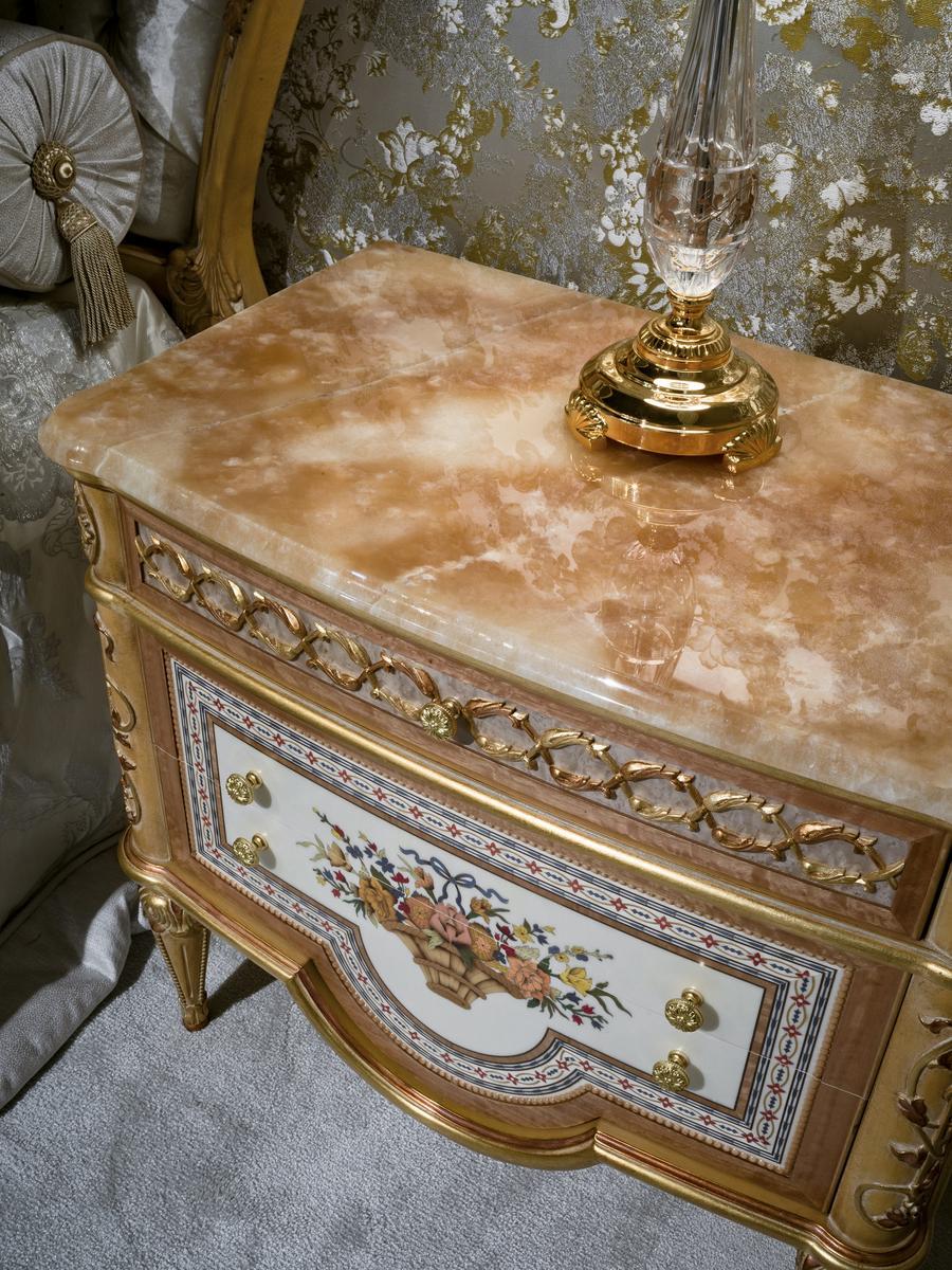 3700_LUIGI XVI Decapé rectangular wooden bedside table with drawers