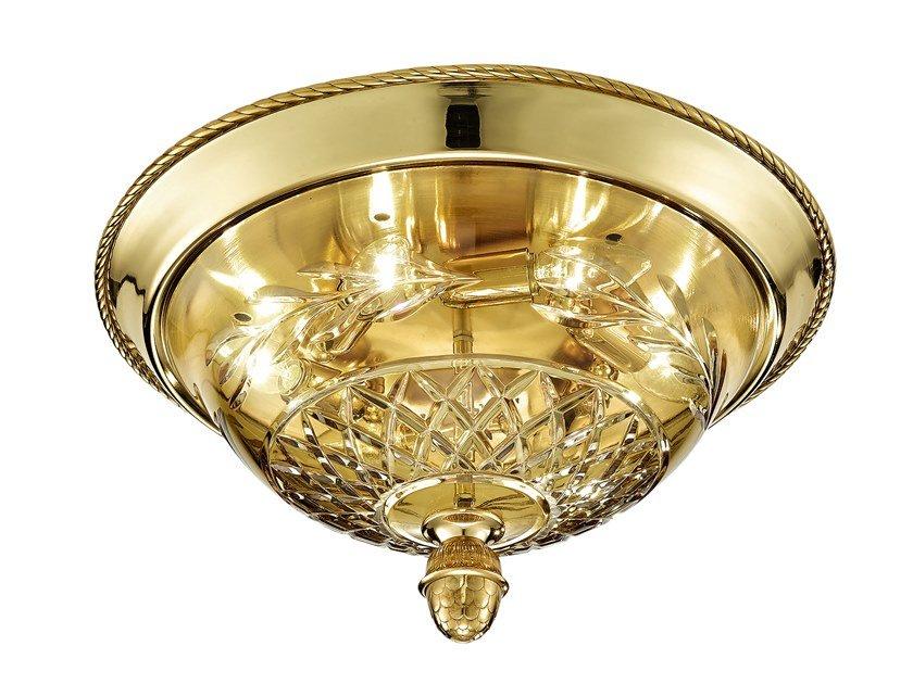 CLARISSA 4500/PLG Shaded gold plated ceiling light with amber crystal