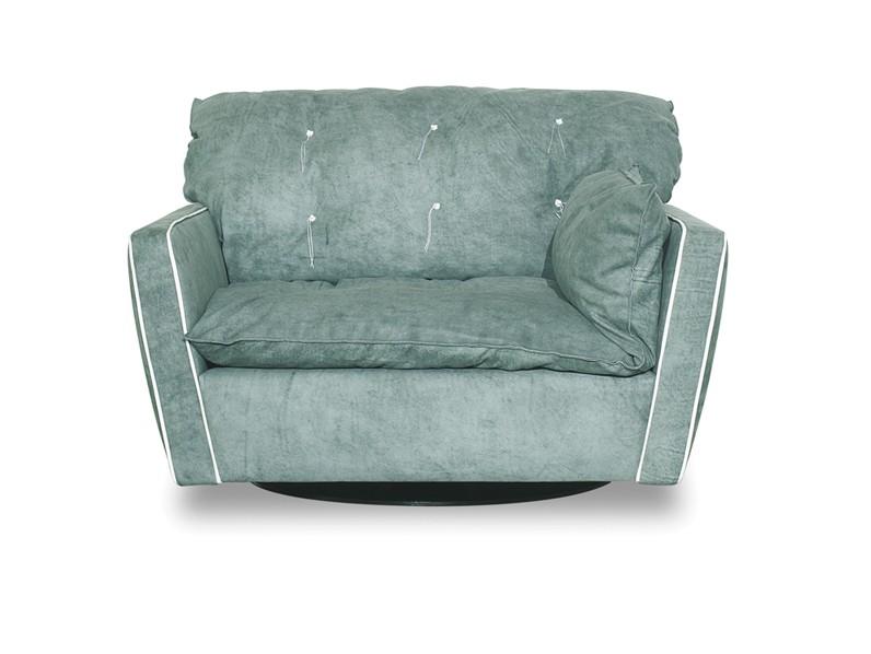 SORRENTO Swivel leather armchair with armrests