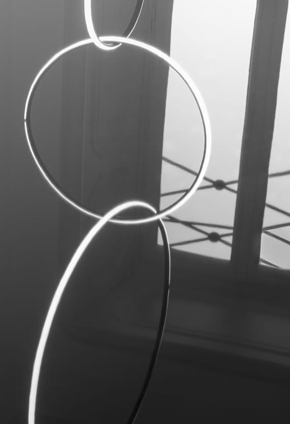 ARRANGEMENTS ROUND LED powder coated aluminium pendant lamp