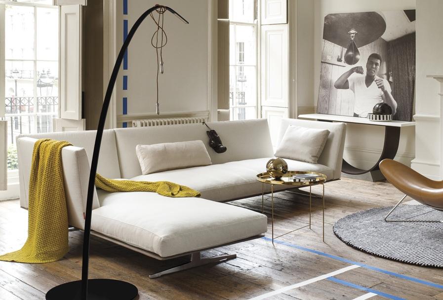 EVERGREEN Sectional fabric sofa with chaise longue