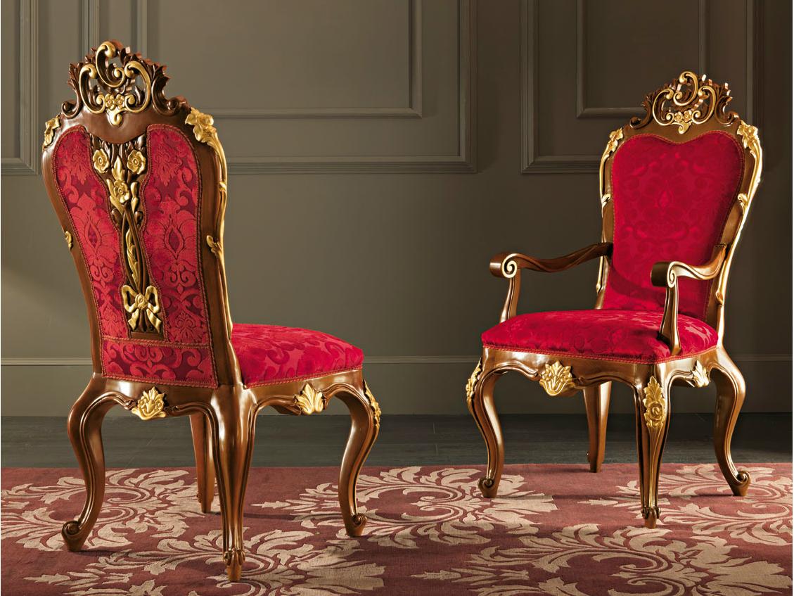 11501 Upholstered fabric chair with armrests