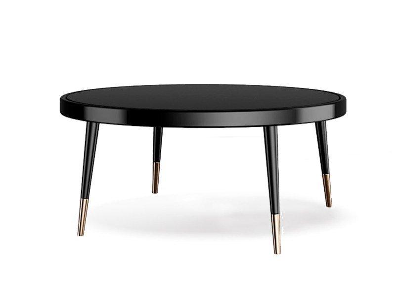 BLACK TIE D90 Round wooden coffee table