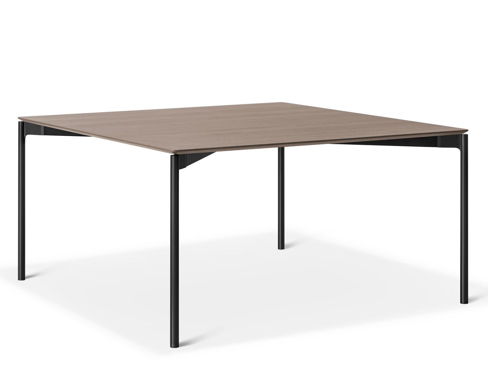 LUCE Rectangular aluminium and wood table