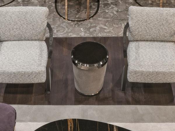 HERBERT Round leather coffee table