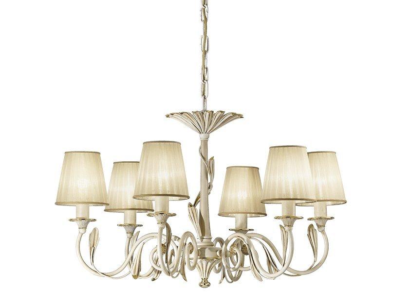 GRETA 1038/6 Antique white/gold finish chandelier with shades