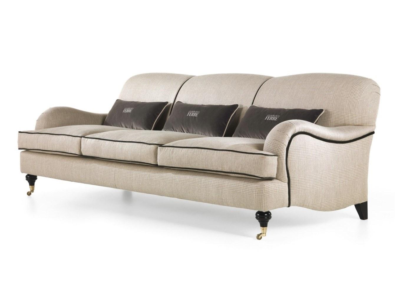 LONDON 3 seater fabric sofa with castors