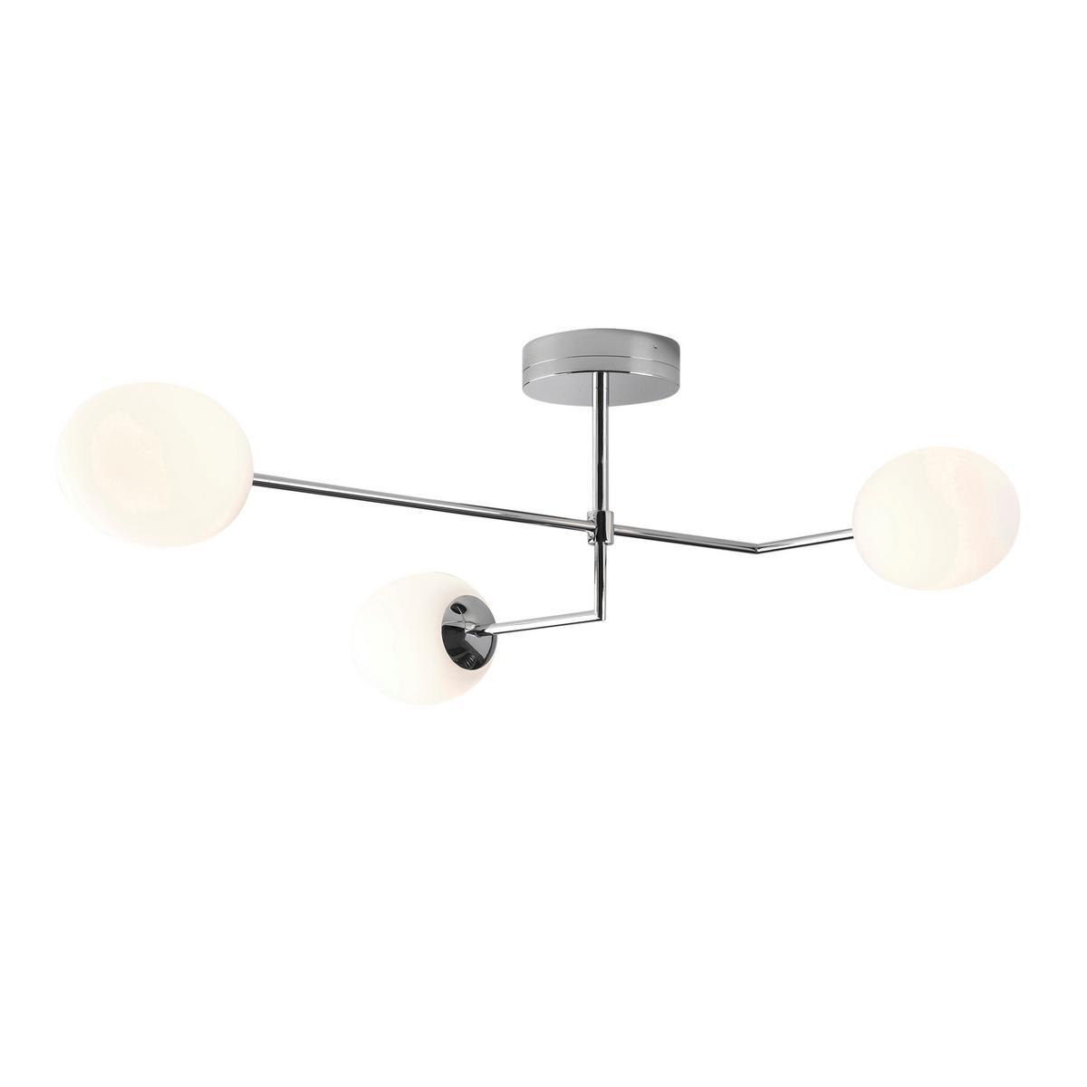 KIWI 3 LED ceiling lamp in metal and opal glass KIWI 3 LED ceiling lamp in metal and opal glass