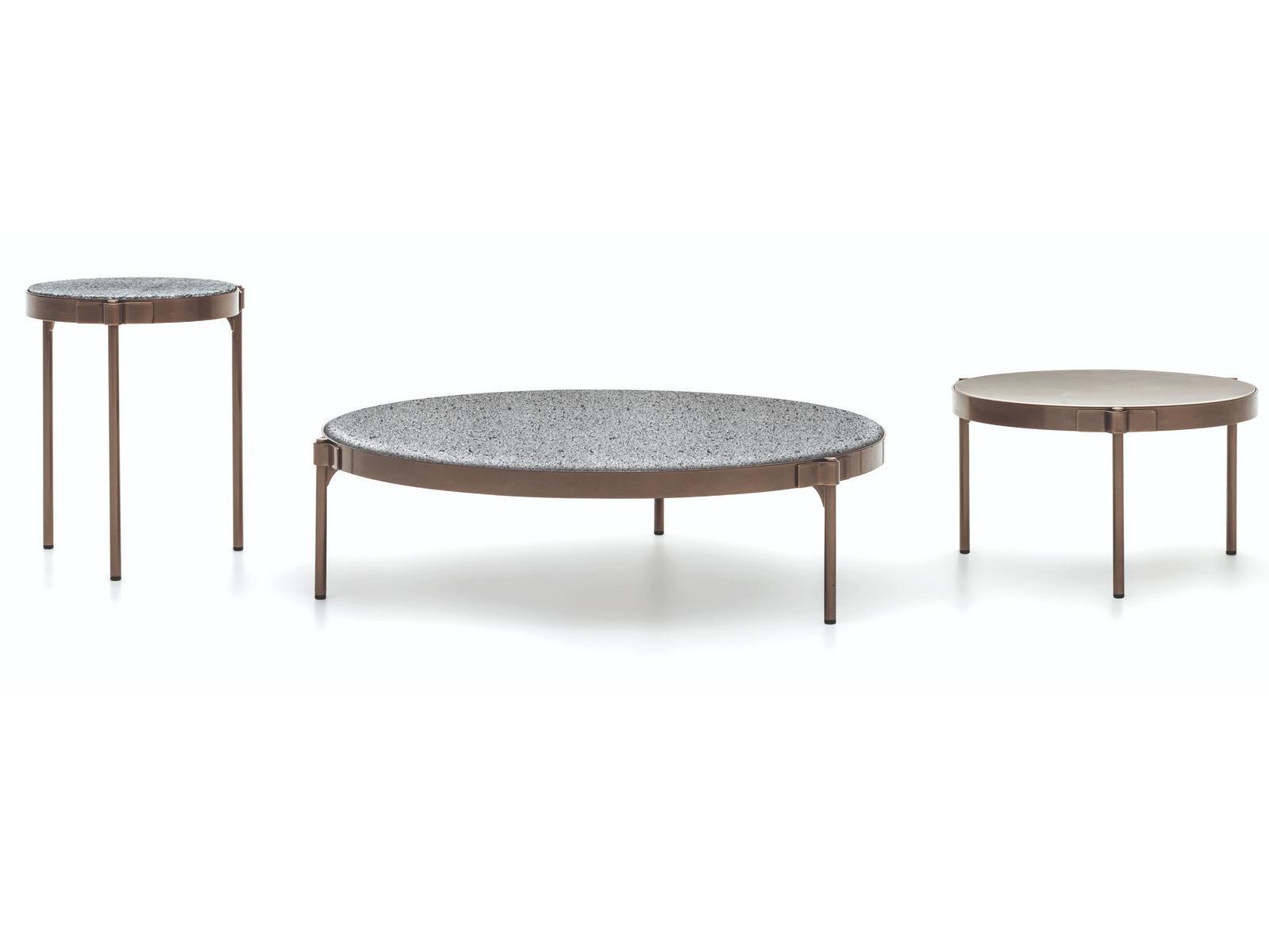 TAPE CORD OUTDOOR Round stone garden side table