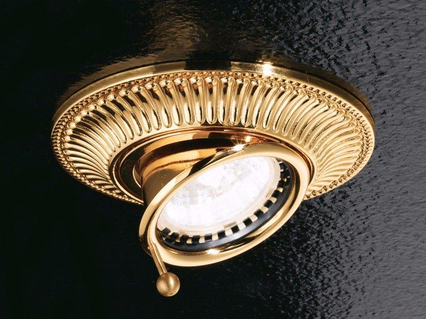BRASS & SPOTS VE 854 Semi-inset adjustable ceiling brass spotlight