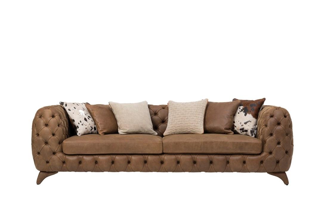 ISIDORO Tufted 3 seater nabuk sofa