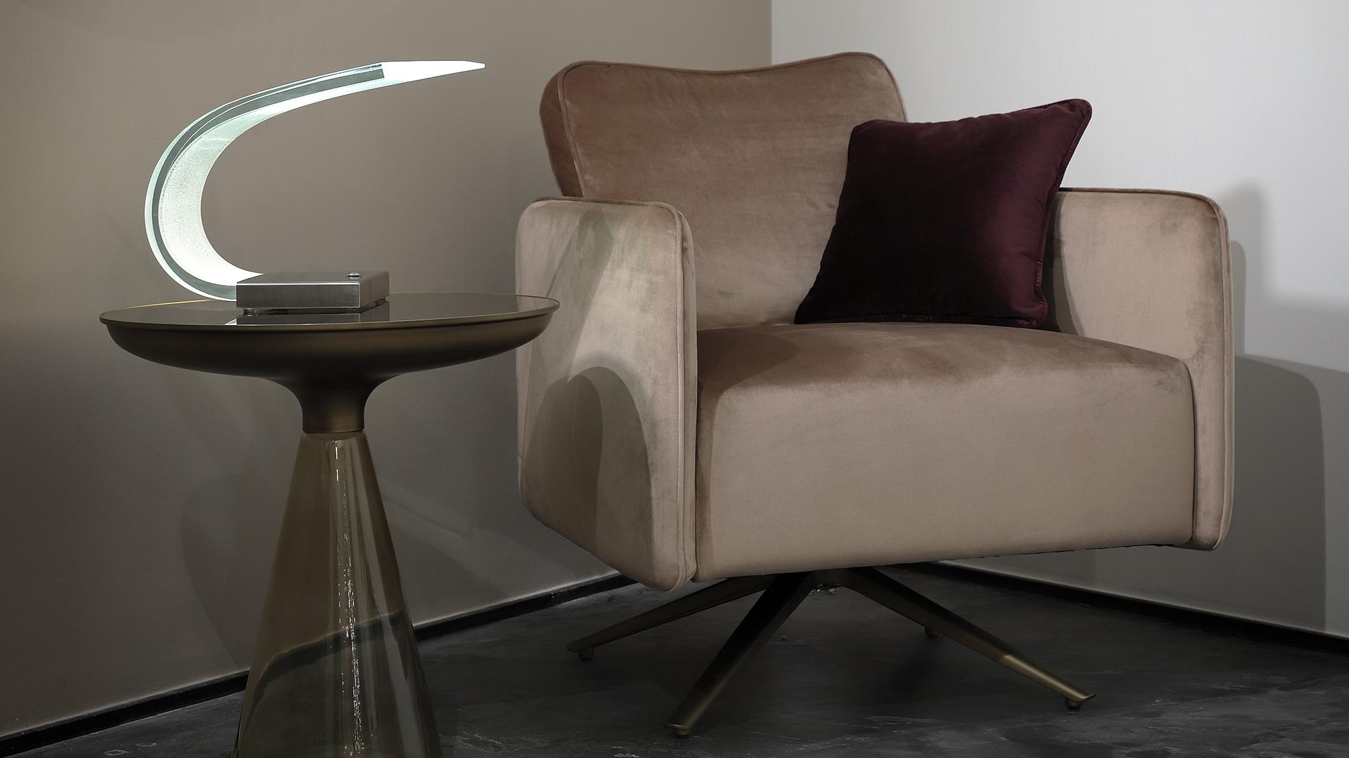 DIAMANTE Fabric armchair with armrests