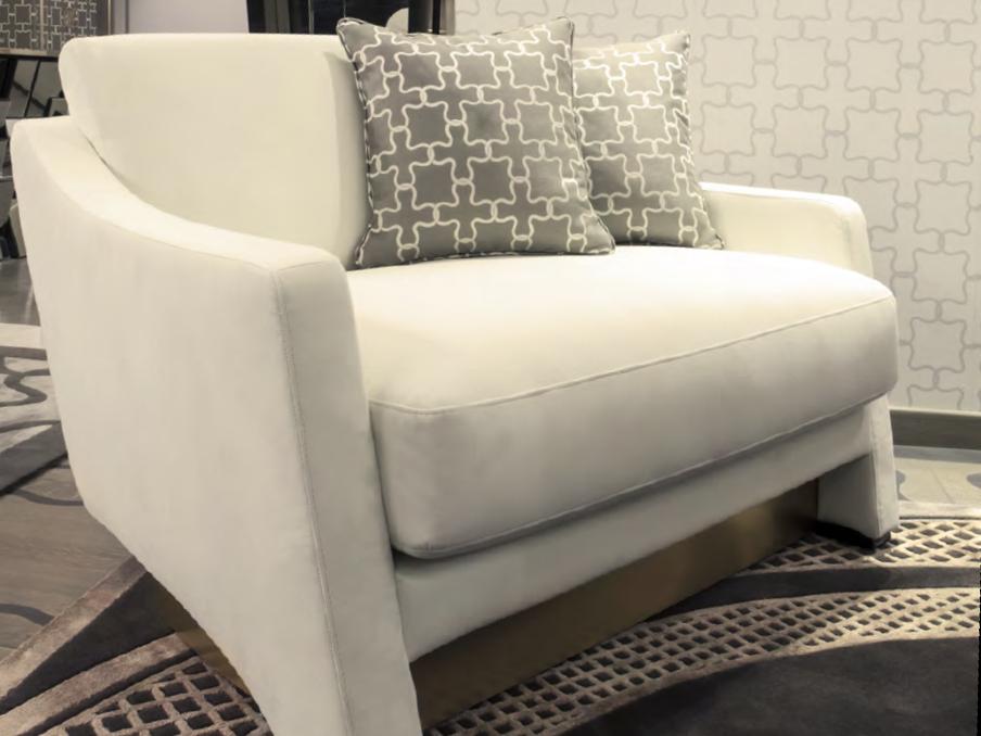 MUZIO Upholstered velvet armchair with armrests