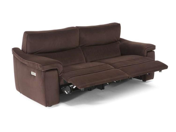 ROCK Fabric sofa with electric motion with footstool