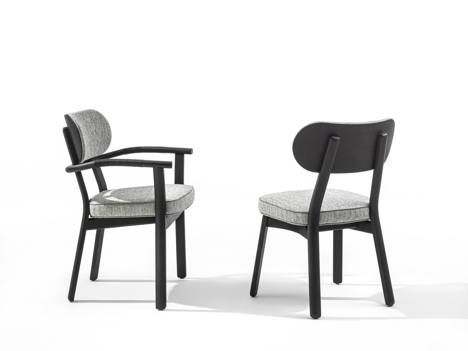EVELIN Fabric chair and structure in solid ash