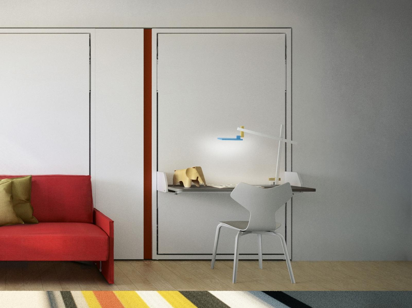 ALTEA BOOK 120 BOARD Convertible pull-down melamine-faced chipboard single bed