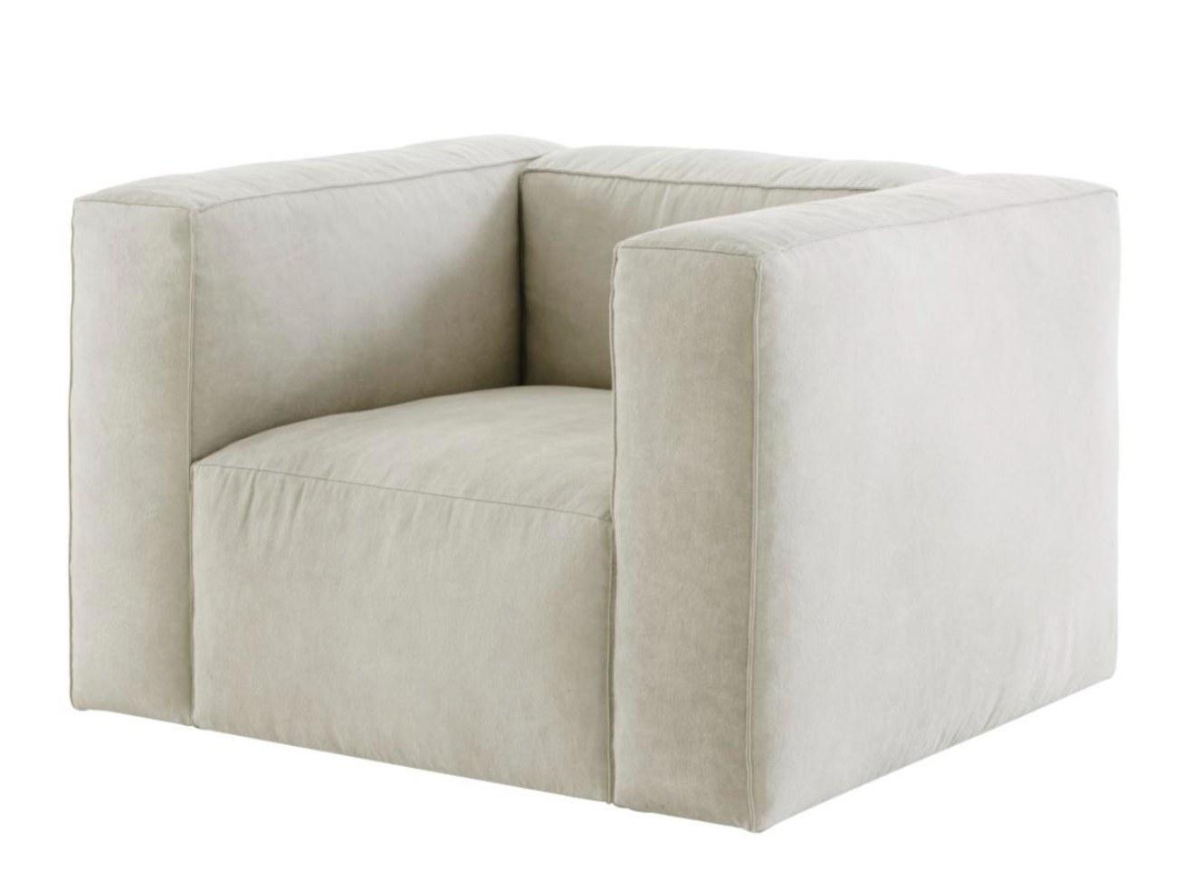 NILS Fabric armchair with removable cover with armrests