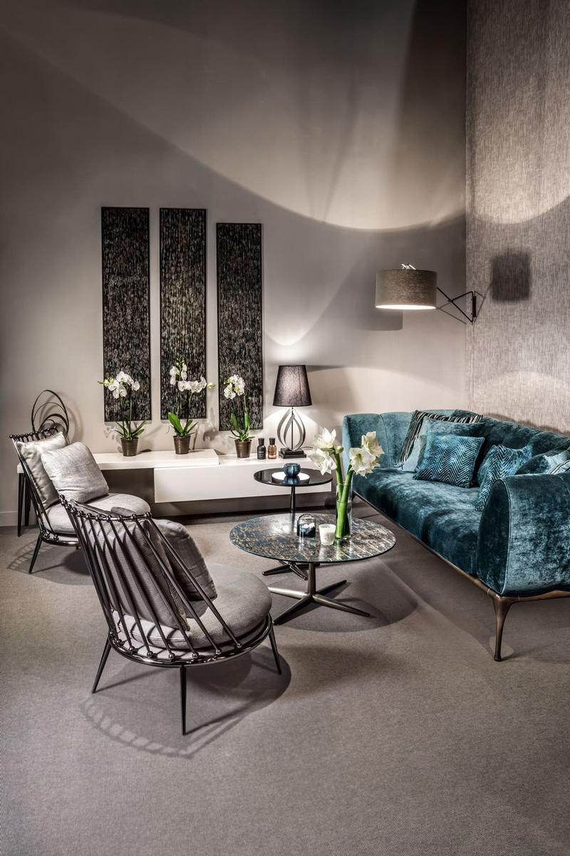 ISEO 3 seater velvet sofa