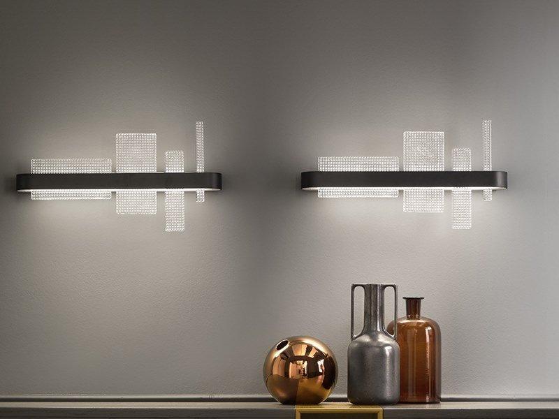 RIBBON A65 LED wall light in metal and glass