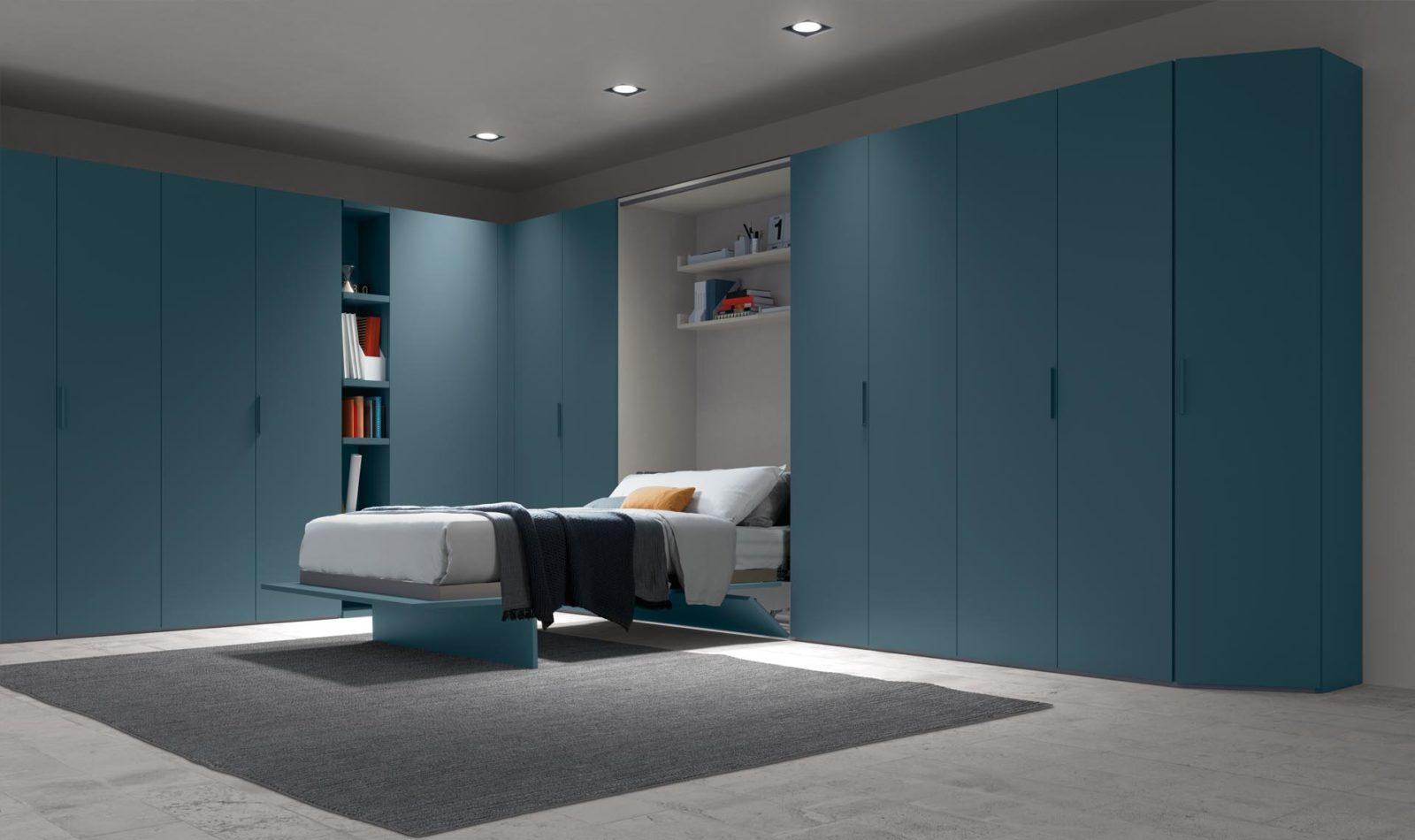 EVEN Modular lacquered wardrobe with drawers